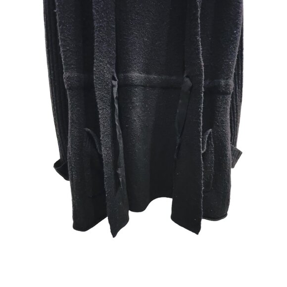 Caslon Black Merino Wool Blend Longline Hooded Cardigan Sweater M - Picture 4 of 9